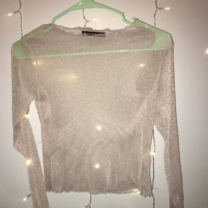 Brandy Melville sheer sparkly long sleeve NWOT